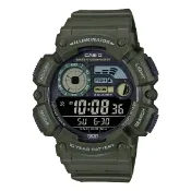 大高雄鐘錶城 CASIO 卡西歐 WS-1500H-3BV 10年電力水上運動手錶 軍綠色 50.1mm｜樂天領券現折★全館特惠中★指定刷卡回饋10%