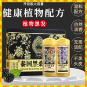 【歐萊雅形象店】正品  300ml+300ml泰國黑桑果潤黑染髮劑清水配方天然植物一洗黑染髮膏