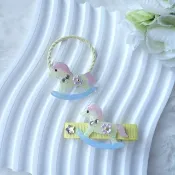 手繪木馬髮飾 髮圈髮夾 熱縮片滴膠 UV Resin hair accessories
