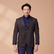 【BARONECE 百諾禮士】簡約山形紋輕量防皺休閒獵裝_咖(624311-07)
