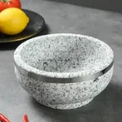 全球選品1館 生活百貨 天然石碗石鍋燒烤料理專用石板飯店淺烤盤石碗耐高溫石鍋拌飯砂鍋