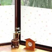 日本創意生活雜貨館 日本MEIWA抗UV節能靜電窗貼 (和風彩球) - 46x200公分