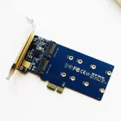 半高擋板SATA M.2 SSD轉PCIe x1 to SATA M.2 NGFF SSD轉接卡