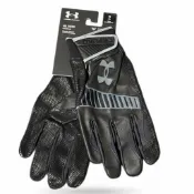 (小胖美國棒壘) 現貨 黑色 羊革 Under Armour 成人用 Yard 9 打擊手套, 棒球 壘球 適用