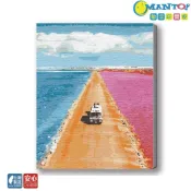 (店+)【Manto】台灣製DIY數字油畫 澳洲．粉色沙灘超取專用大小