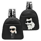 【KARL LAGERFELD 卡爾】卡爾老佛爺人像拉鍊後背包