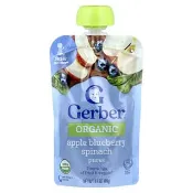【iHerb】嘉寶, 有機果泥，第 2 階段輔食®，蘋果、藍莓、菠菜，3.5 盎司（99 克）