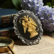 Cameo Brooch #21 貝殼浮雕胸針 巴風特 山羊 惡魔