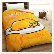 【買動漫】小花花日本精品♥ Hello Kitty 台灣製 蛋黃哥 閒呀~ 法蘭絨羊羔絨鋪棉毯被 保暖/輕柔33168708