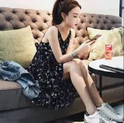 Zoe's SeCreT寬鬆小清新雪紡碎花洋裝 有大尺碼 連身裙 洋裝 連衣裙 婚禮洋裝 渡假洋裝A20377