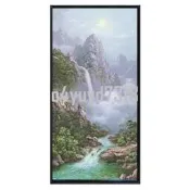 D立體掛畫聚寶盆裝飾畫風水靠山畫流水生財招財進寶山水畫克廳辦公室送禮自用臺灣現貨