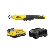 【Stanley】美國史丹利20VFM3/8英吋棘輪扳手機(空機)+SB202電池*1+SC200充電器*1(SCW930-KR+SB202+SC200)