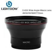 Lightdow 0.43x 廣角鏡頭 + 微距鏡頭高清附加相機鏡頭,適用於數碼單反相機和無反光鏡相機