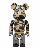 ~熊貓熊~全新 Bearbrick 200% 超合金 Bape Play 1ST Camo Shark 迷彩鯊魚 黃色