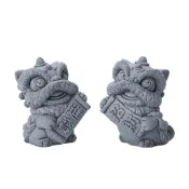 (店+)【Ray Ray 士林瑞瑞】招財醒獅 石獅子 招財石獅子 風獅爺 石敢當 迷你石獅子 園藝盆景裝飾 辦公桌擺件 魚缸裝飾