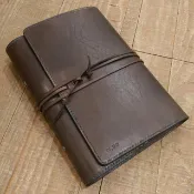 純手工製作手工染色皮革2孔A5活頁筆記本