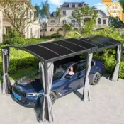 星光精品館 【伸縮遮陽】車庫棚 停車棚 遮雨棚 遮陽棚 戶外帳篷 伸縮式帳篷 庭院防曬 別墅專用 防風防雨 免螺絲安裝 家用車棚