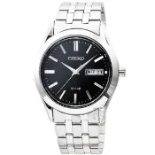 【SEIKO 精工】精工 SPIRIT 太陽能簡約時尚男錶-黑(SBPX083)