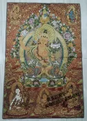 協貿國際日用品生活8館 宗教密宗畫 大智文殊菩薩畫像 唐卡菩薩佛像畫 織錦掛畫 結緣佛像