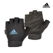 adidas 愛迪達 可調式透氣短指訓練手套 (藍)