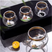 高雄 現貨 高耐熱玻璃油燈杯 佛字 蓮花 供油燈 光明燈 酥油燈 如意燈 長明燈 燈座 搭配 油漂 油浮 蠟燭
