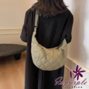 iSPurple 時尚百搭 大容量通勤餃子包棉服休閒單肩包/顏色可選