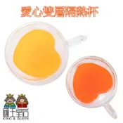愛心形狀隔熱雙層玻璃杯  耐熱 杯子 心形玻璃杯 現貨 玻璃杯 愛心咖啡 杯牛奶杯 耐熱 高鵬矽 水杯 馬克杯