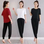協貿國際日用品生活11館 春夏舞蹈服套裝女成人莫代爾現代舞衣寬松大碼形體服藝考練功服