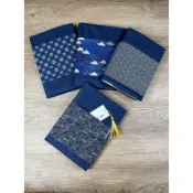 日系簡約風🚚長寬厚可調節口袋布書衣 可清洗通用布書衣 多尺寸書本保護套書皮