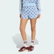 【adidas 愛迪達】SATIN POLKA DOTS 運動短褲(KV1173 女款ORIGINALS緞面波點印花寬鬆短褲 藍色)