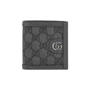 【GUCCI 古馳】Ophidia GG Supreme 短版對開6卡短夾(灰色)