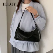 IELGY 軟皮單肩腋下包 春夏簡約百搭通勤斜挎餃子包