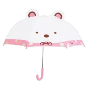 (店+)【San-X】asdfkitty*角落生物 白熊造型 手動 直立式雨傘-47公分 兒童雨傘-有透明安全透視窗-日本正版商品
