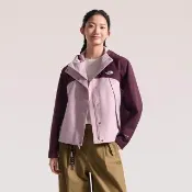 【The North Face】北面女款粉色DRYVENT防水連帽衝鋒衣｜8J6X0DA