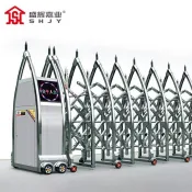 好物推薦* 電動伸縮門智慧遙控學校小區單位電動鋁合金伸縮大門 -訂金