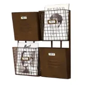 (店+)【PiNYU 品柚生活傢飾館】4個雜誌置物架(復古工業風雜誌收納架置物架掛飾文件收納菜單放置多格收納籃)