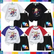🍭臺灣出貨🍭設計款男女童純棉中大小童短袖足球明星哈蘭德兒童T恤夏季上衣服足球衣 兒童 世足球衣 兒童 兒童球衣 
