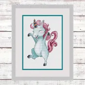 獨角獸刺繡圖案 PDF，彩虹十字繡獨角獸圖案