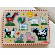 [二手］melissa & Doug 木質聲音拼圖動物款
