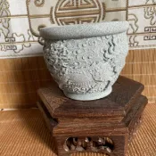麒麟魚缸石雕青石養魚養花天然石缸真石水缸花盆仿古庭院流水擺件sq16
