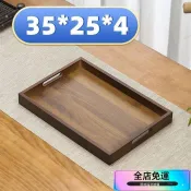🌸壹灣出貨🌸託盤長方形家用日式茶託杯託木質燒烤盤水果烘焙盤木盤子把手家居託盤長方形家用日式茶託杯託木質燒烤盤水果烘焙