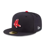 【NEW ERA】波士頓 紅襪 正式球員帽 通用 藏青色 襪子標 棒球帽 59FIFTY【ANGEL NEW ERA】