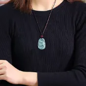 LEEHER 禮物 掛件 12生肖 糯種玉石 吊飾 天然翡翠蓝 創意小物 質感小物 025