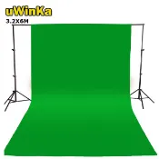 uWinka  攝影背景布3.2X6M-綠色 綠布綠幕摳圖背景布去背KEY背虛擬攝影棚去背合成直播背景舞台布佈置陳列桌布