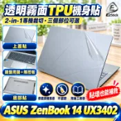 【Ezstick】ASUS UX3402 UX3402ZA 機身貼｜霧面質感款｜上蓋+鍵盤週圍+底部貼｜青瓷綠專用