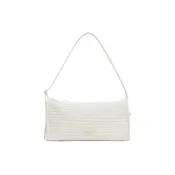 (店+)【CHARLES & KEITH】小CK 網紗休閒 織物 單肩斜挎手提包 大號 女款 Frosted 白色/黑色 CK2-20151489