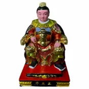 永羣沉香 三太子 中壇元帥 坐姿 彩繪神尊 小佛像 擺飾 雕刻