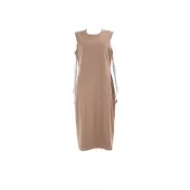 Max Mara-WEEKEND NOCERA 千鳥紋棉混紡咖棕色無袖洋裝 背心裙