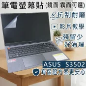 【Ezstick】ASUS VivoBook S15 S3502 S3502ZA 靜電式筆電螢幕貼｜鏡面/霧面可選