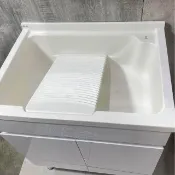 【聯德爾】活動式人造石洗衣浴櫃70CM+龍頭(洗碗/洗衣/洗手台/活動式洗衣板)